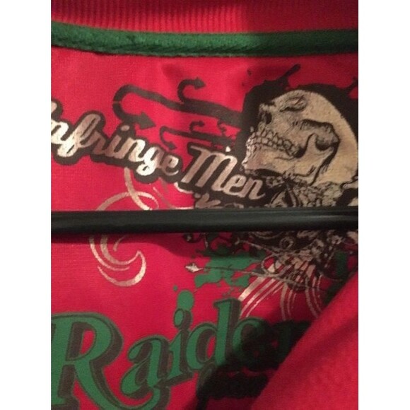 Raider Jean Co. Men's Graphic Print Zip Up Track Jacket Athletic Size Medium Red - Picture 2 of 7